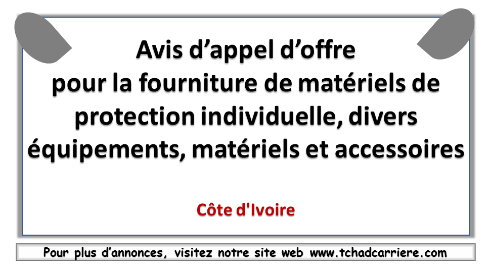 Avis Dappel Doffre Pour La Fourniture De Mat Riels De Protection