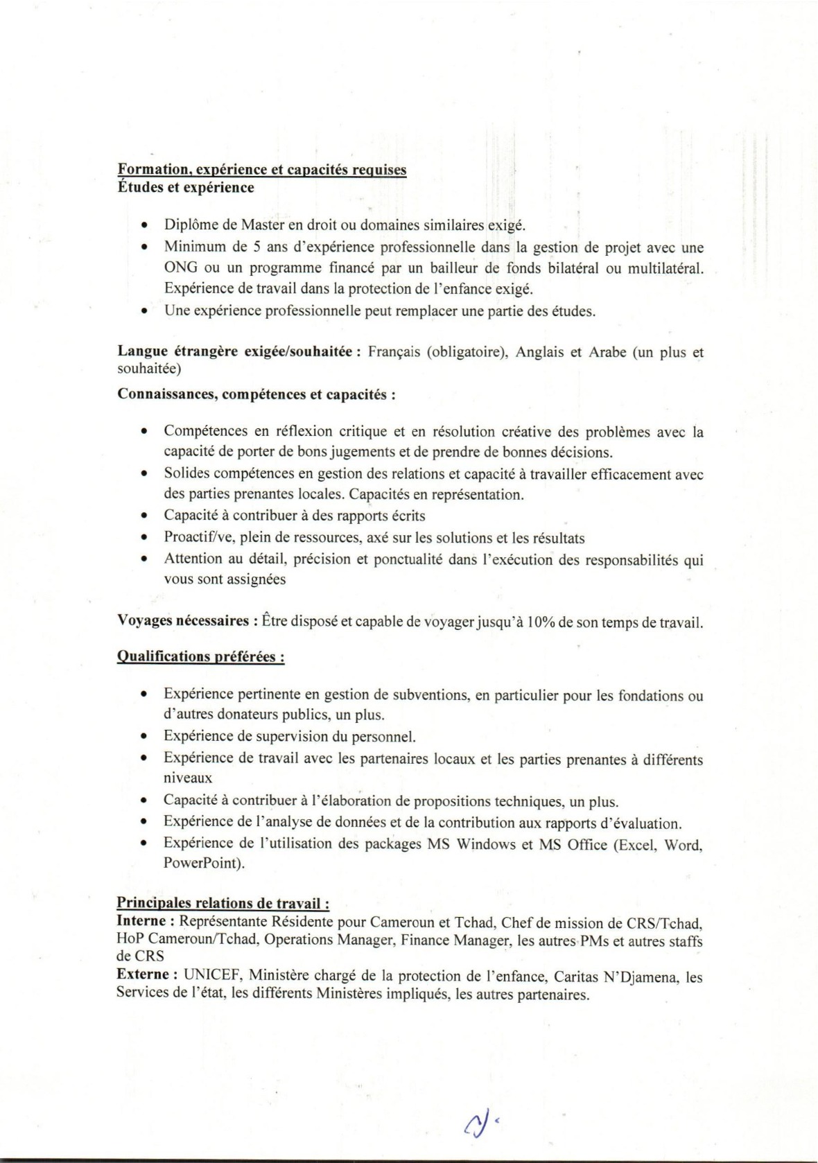 Catholic Relief Services Recrute Un E Gestionnaire De Projet Appui