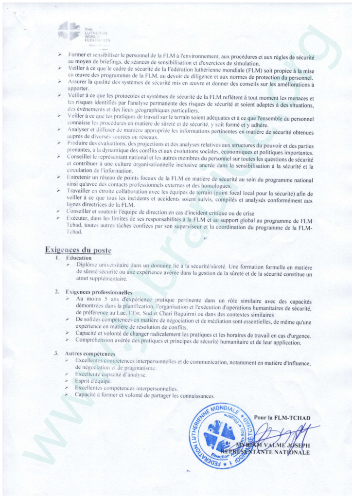 La F D Ration Luth Rienne Mondiale Flm Recrute Deux Officiers