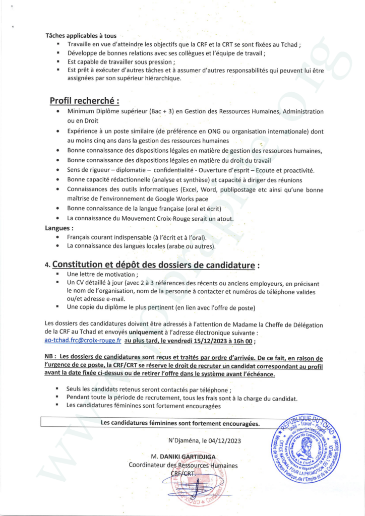 La Croix Rouge Du Tchad Crt En Partenariat Avec La Croix Rouge