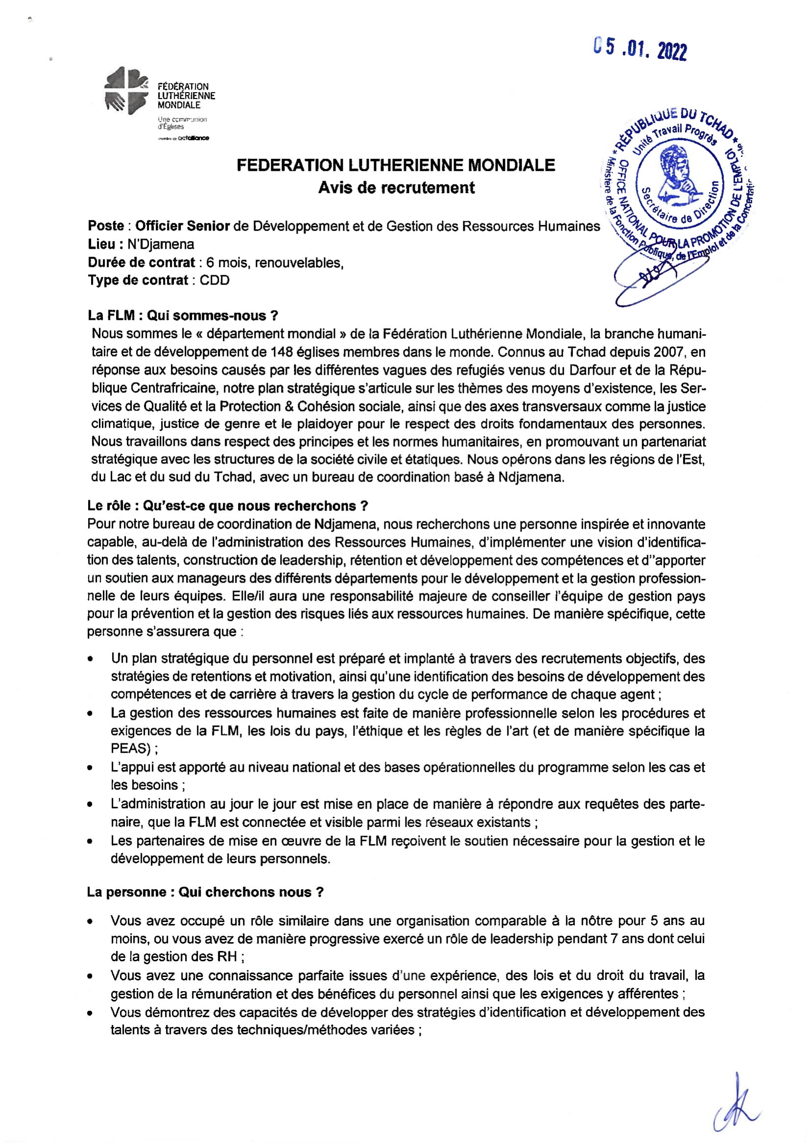 La F D Ration Luth Rienne Mondiale Recrute Un Responsable Senior De D Veloppement Et Gestion Des