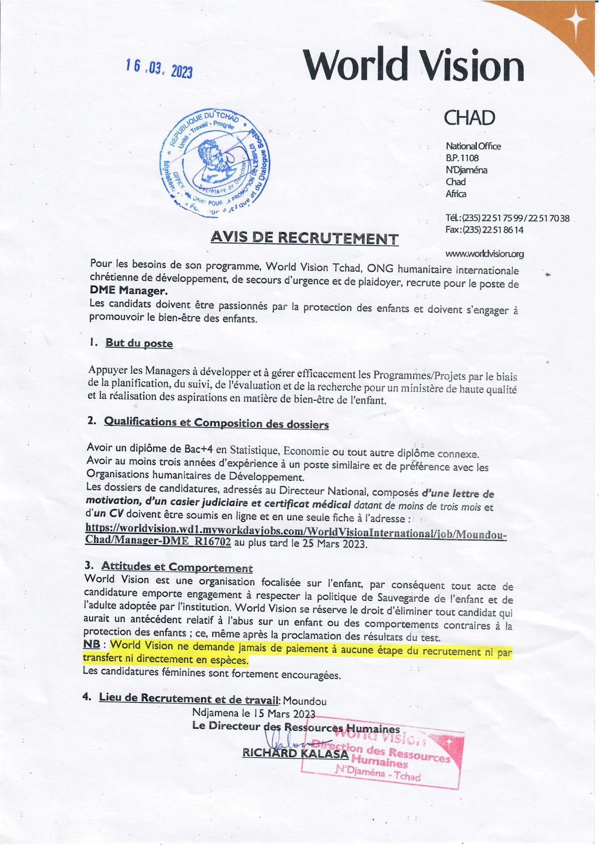 world-vision-recrute-un-manager-dme-moundou-tchad-jobrapide