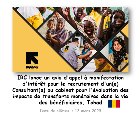 L'International Rescue Committee (IRC) Lance Un Avis D'appel à ...