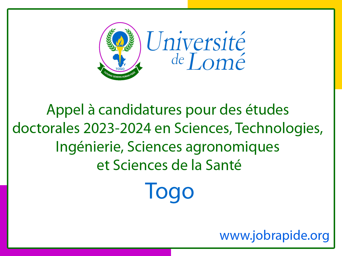 L'Université de Lomé lance un avis d'appel à candidatures pour des ...